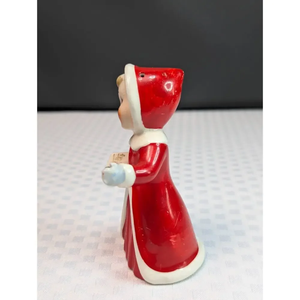 Vintage Napco Japan Christmas Caroler Girl Single Salt N Pepper Shaker